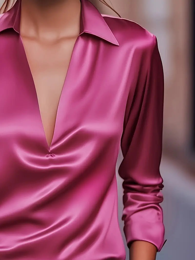 Nadene - Prämie Bluse Mit V-Ausschnitt