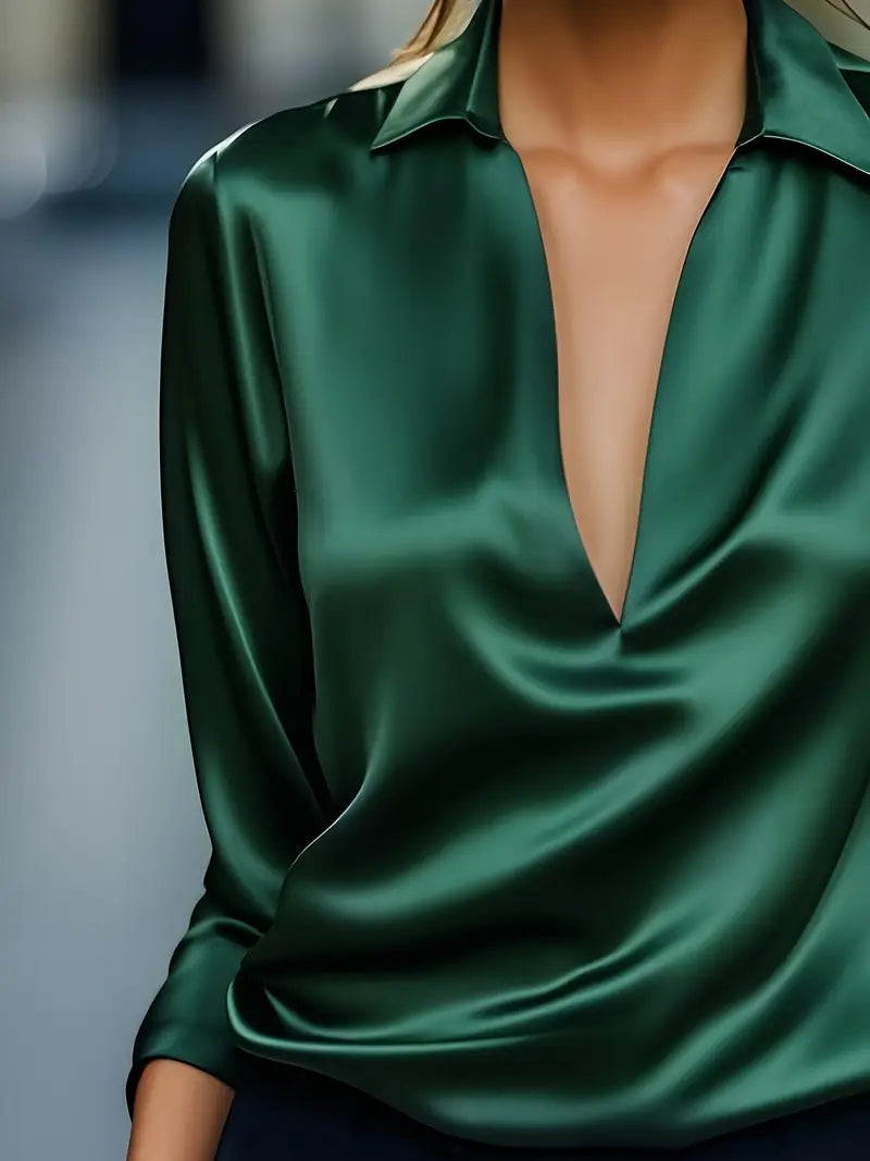 Nadene - Prämie Bluse Mit V-Ausschnitt