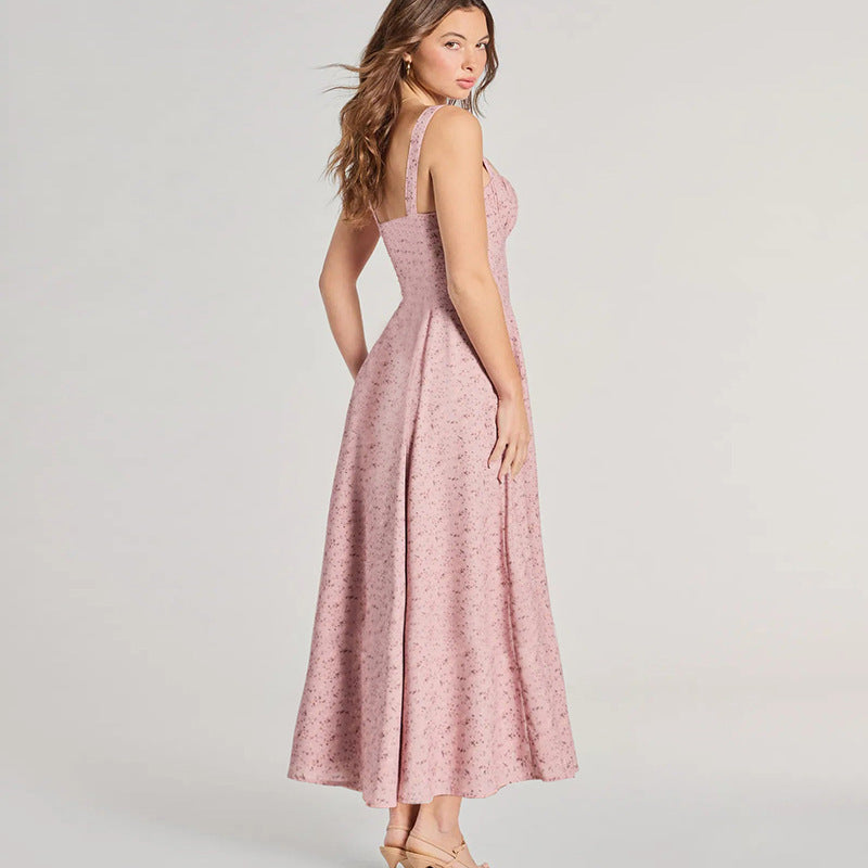 Freya | Langes Blumenkleid mit Trägern