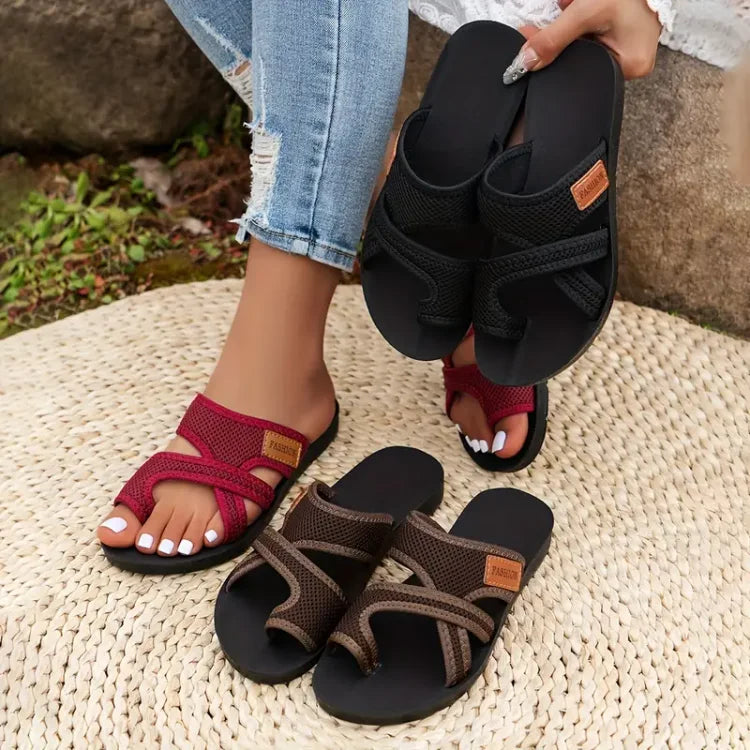 Claudia - Orthopädische Leder-Mesh-Sandalen für Frauen mit Ergonomischer Passform und Stil