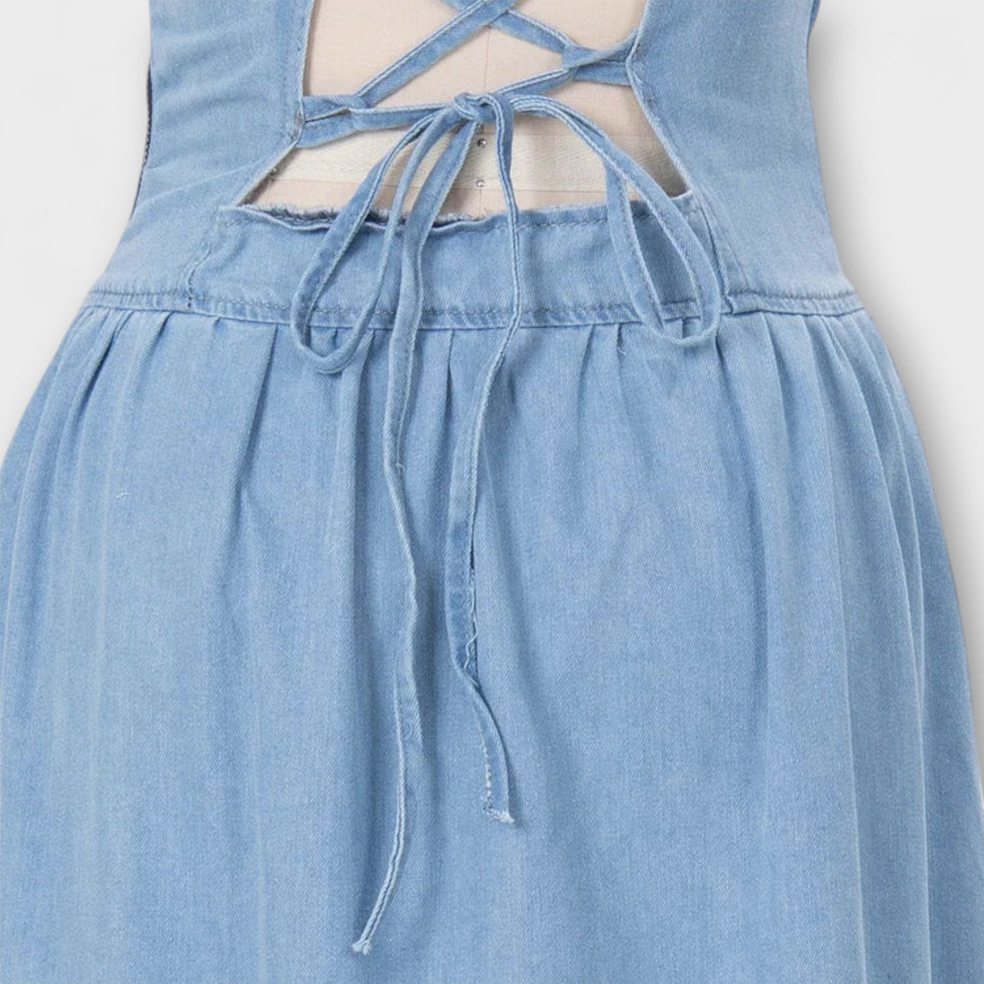 Lux Denim Blue Strapless Dress