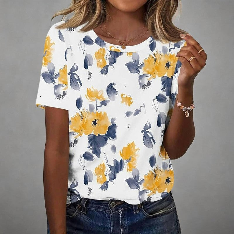 Khalil | Vintage-T-Shirt Mit Blumendruck