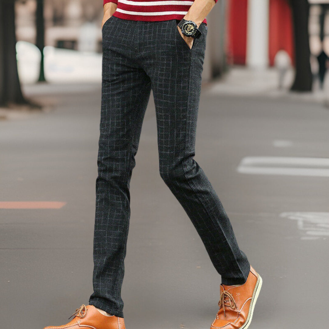 Lässige Karohose aus Leinen für Herren –  Adalberto