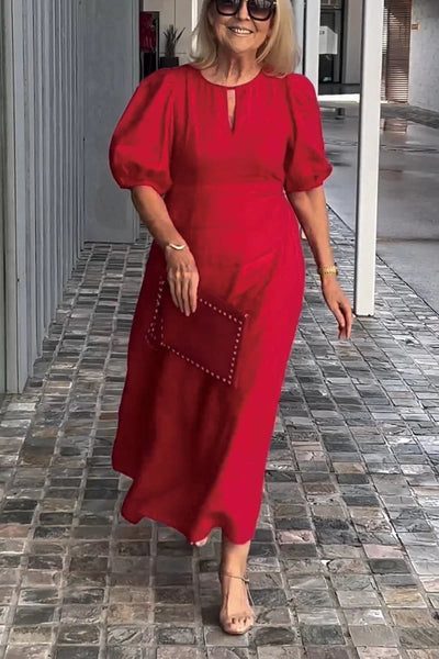 Langes Damenkleid aus robustem Leinen  | Sarah