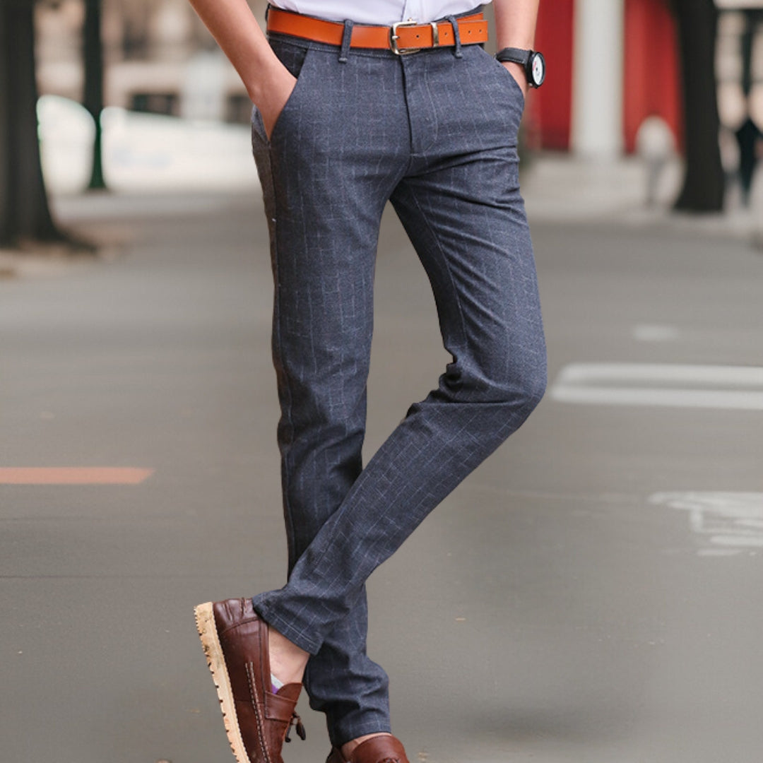 Lässige Karohose aus Leinen für Herren –  Adalberto