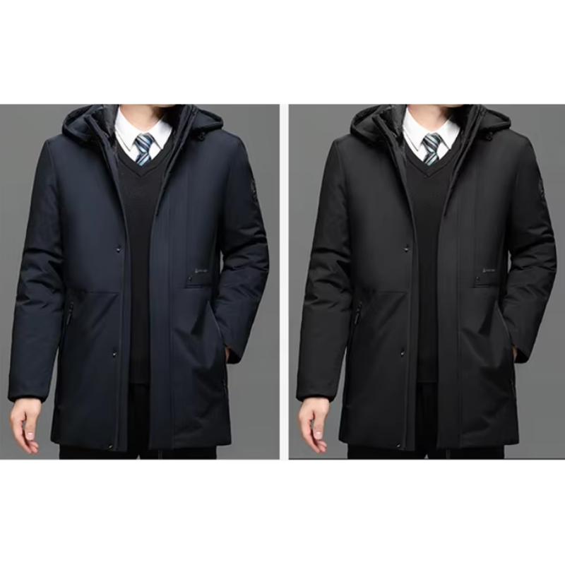 Mantrol - Langer Wintermantel Herren – Wasserabweisender Parka mit Kapuze