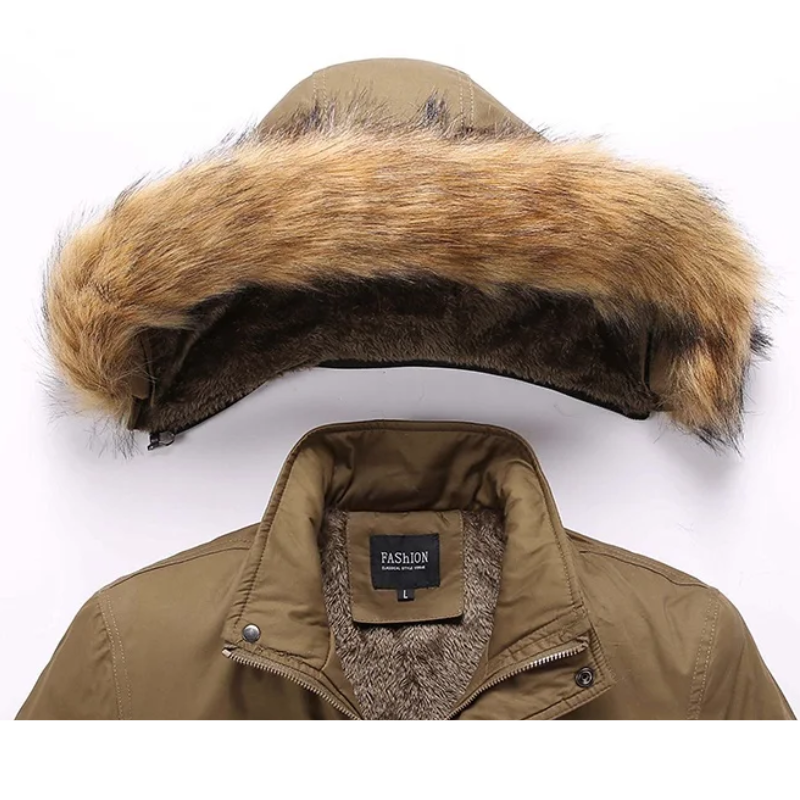 Wandler - Parka Winterjacke Herren – Warm Gefüttert, Winddicht, Mit Kunstfellkapuze