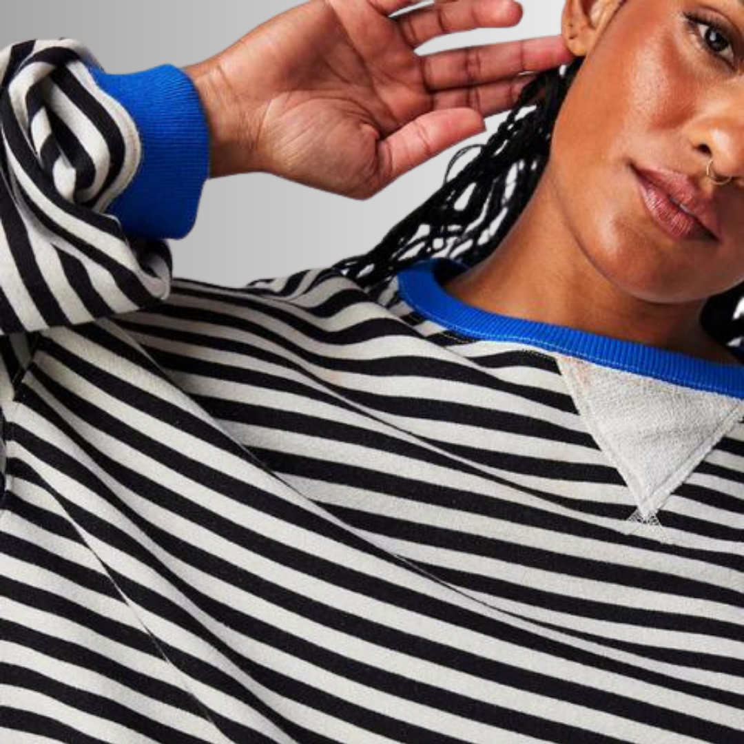 Maya | Mühelos Bequemes Streifen Damen Sweatshirt