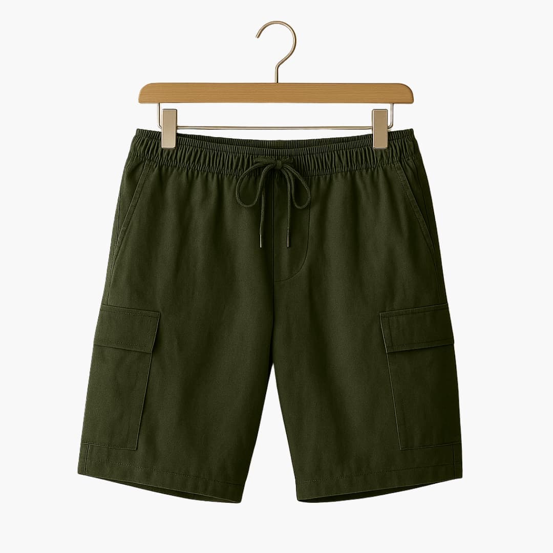 Herren Leinen Sommer Shorts mit Cargo- und Seitentaschen