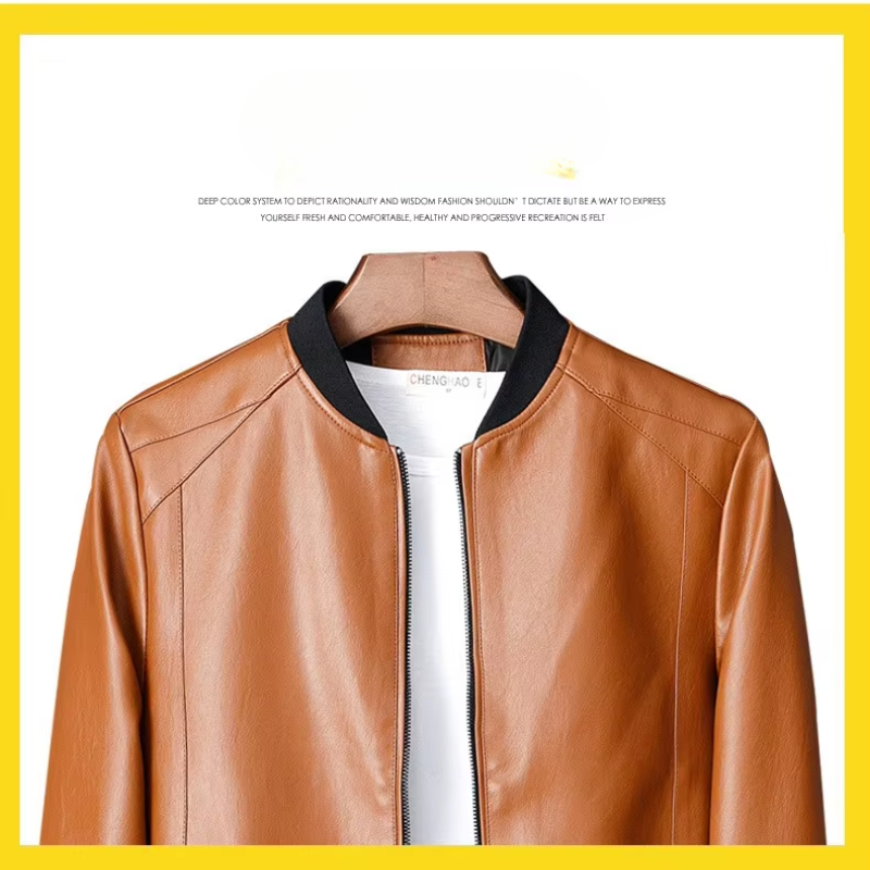 Menroxh - Lederjacke Herren im Mantelstil, Elegante Echtlederjacke mit Taschen