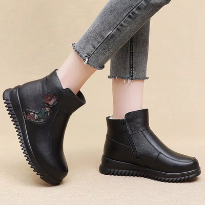 Artiven - Damen Winterstiefel mit Blumenmuster und rutschfester Sohle