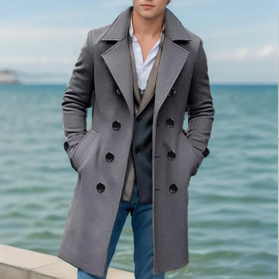 Nordmyn - Elegante Mantel Jacke Herren – Langer Winter Trenchcoat mit Revers