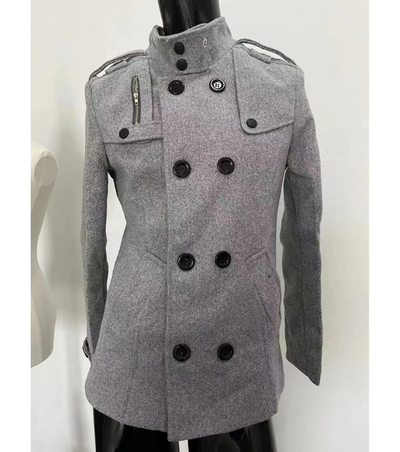 Polarmx - Langer Mantel Herren Eleganter Wintermantel Gefüttert Mit Knöpfen