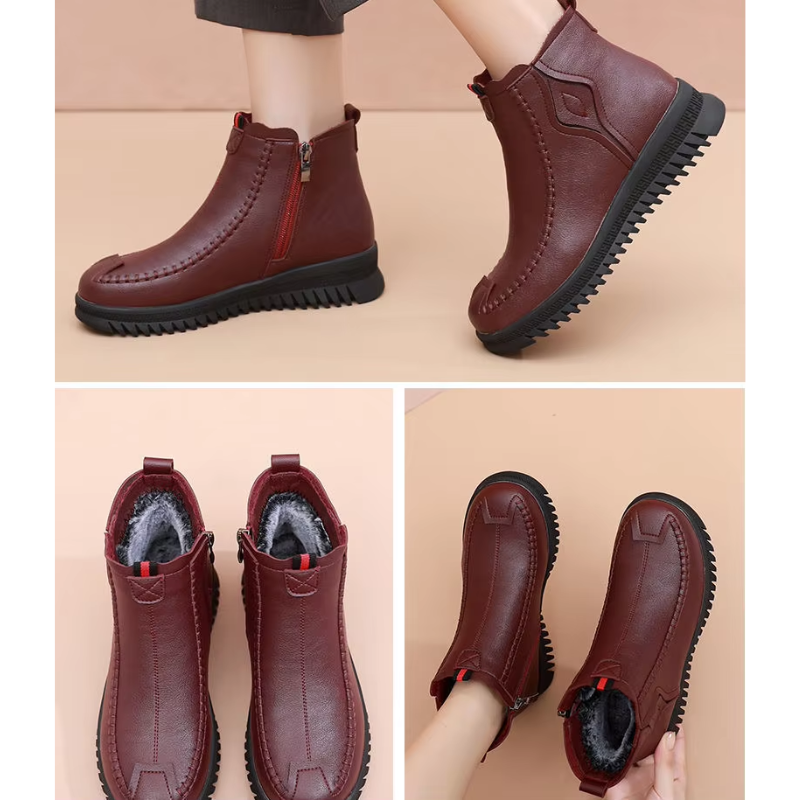 Luxonia - Damen Winterstiefel mit Plüschfutter und rutschfester Laufsohle