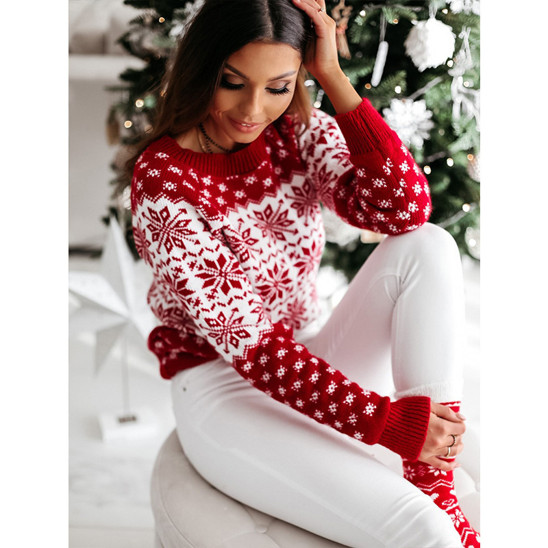 Kuschel - Weihnachtspullover mit Santa Claus-Motiv, Damen Strickpullover