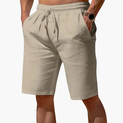 Herren Leinen Sommer Shorts mit Kordelzug und Taschen