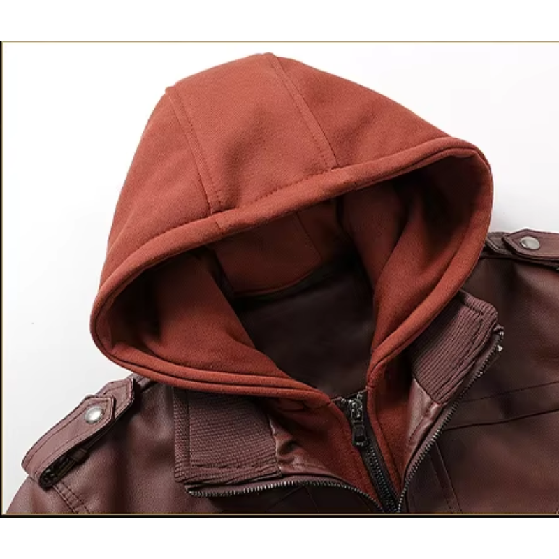 Bronvek - Lederjacke Herren mit Reißverschluss, Klassische Jacke aus Echtleder