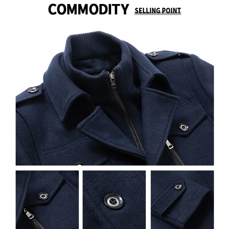 Ardwinz - Mantel Jacke Herren Stilvoller Wintermantel Lang Slim Fit