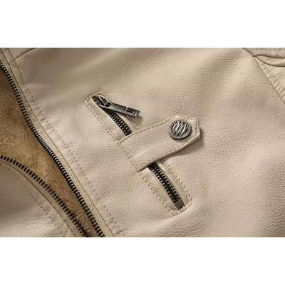 Altvenk - Lederjacke Herren, Langer Schnitt mit Reißverschluss und Stehkragen