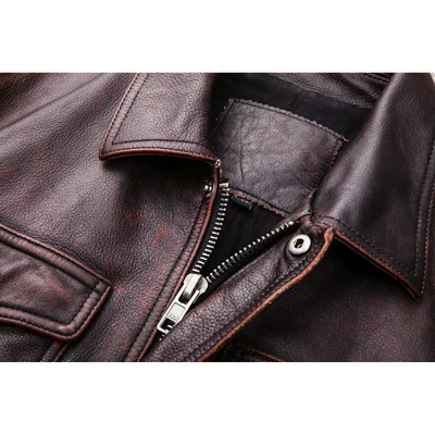 Zeltrov - Lederjacke Herren, Stilvolle Jacke aus Echtleder mit Stehkragen