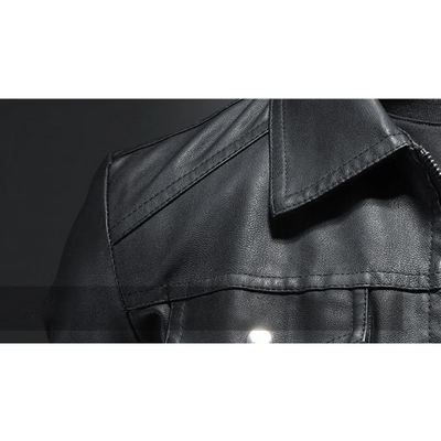 Blorvik - Lederjacke Herren, Warme Jacke mit Camouflage-Design und abnehmbarer Kapuze