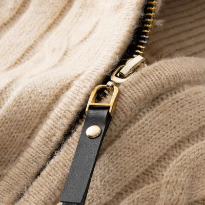 Herrenz - Zopfstrick Pullover mit Reißverschluss Herren – Stilvoll & Bequem