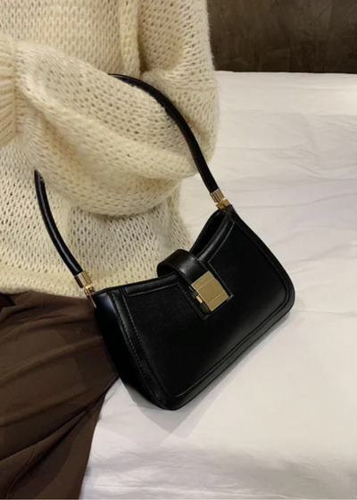 Damen Schultertasche Schwarz – Elegant & mit Reißverschluss