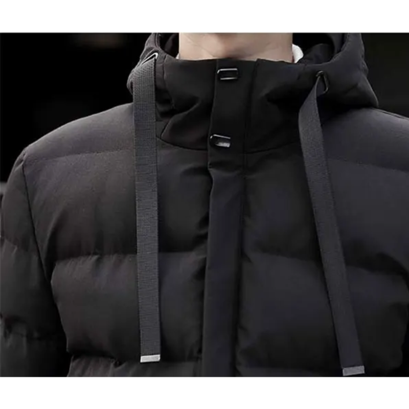 Zinntal - Langer Wintermantel Herren Warm Gefüttert Mit Kapuze Winddicht