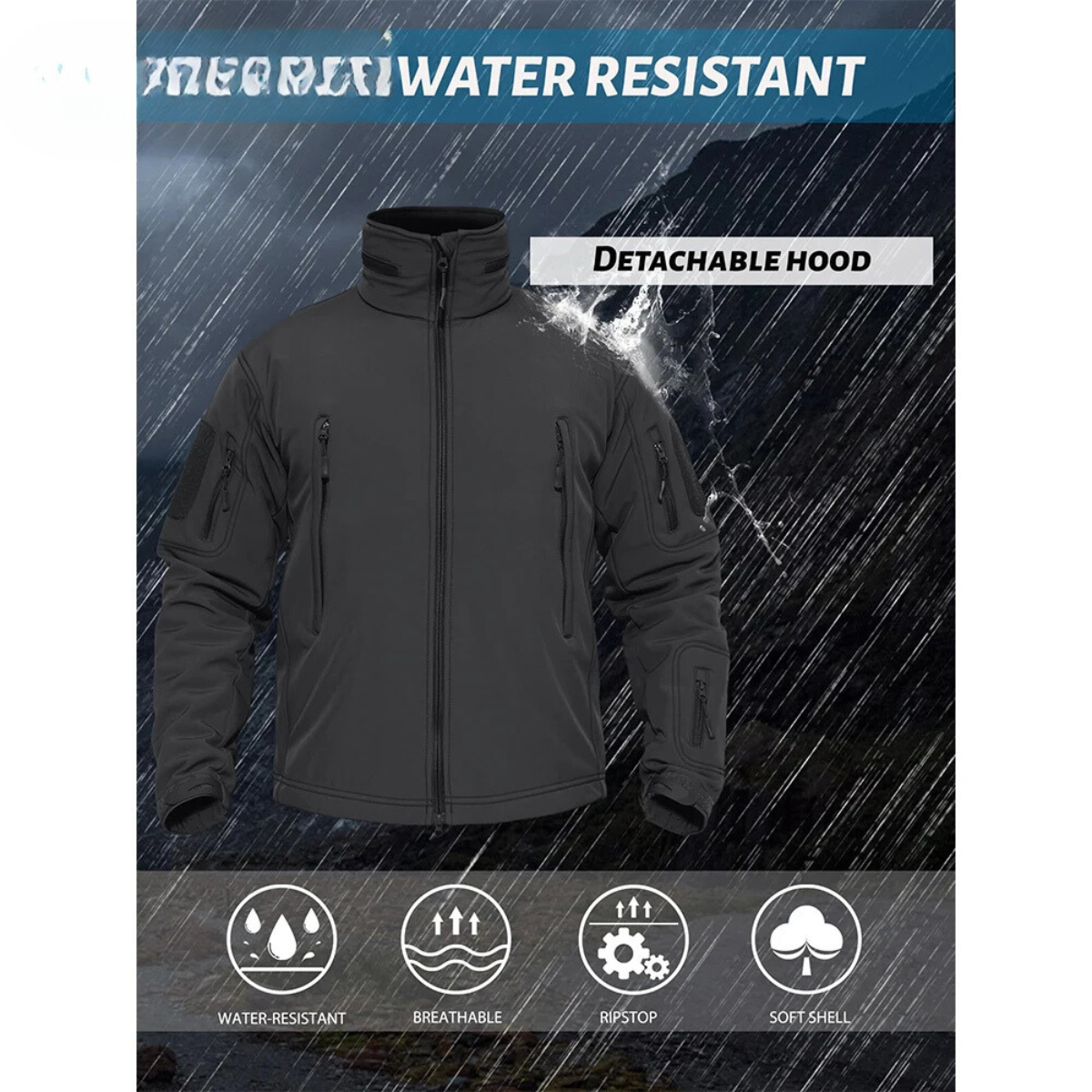 Sturmet -  Wasserdichter Wintermantel Männer – Wetterfest, Atmungsaktiv, Mit Kapuze