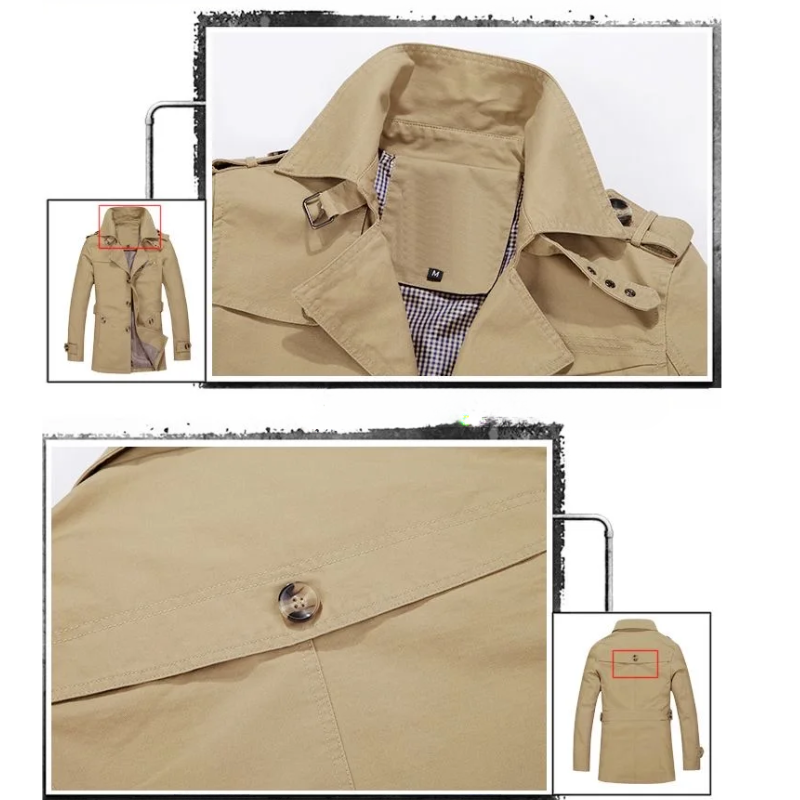 Herrlux - Langer Mantel Herren Winterjacke Gefüttert Mit Abnehmbarer Innenweste