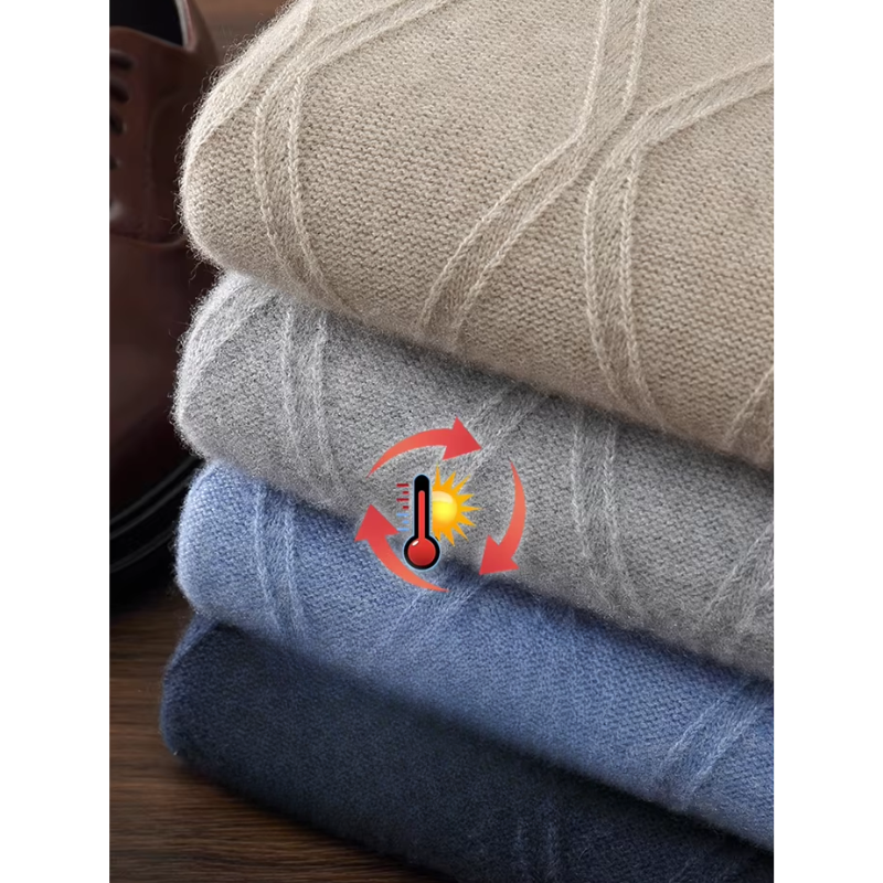 Starkor - Wollpullover Herren – Klassischer Pullover mit dezentem Muster