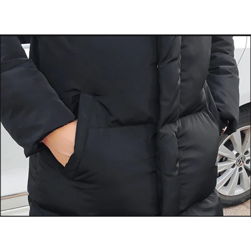 Nordlig - Langer Wintermantel Herren Warm Gefüttert Winddicht Mit Kapuze