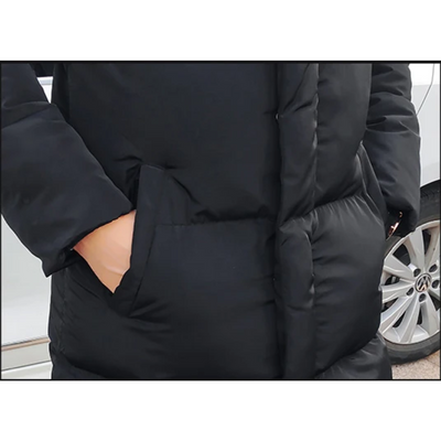 Nordlig - Langer Wintermantel Herren Warm Gefüttert Winddicht Mit Kapuze