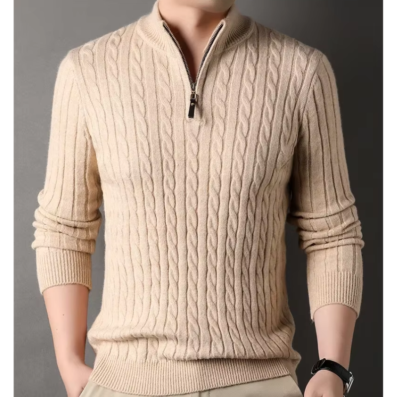 Mantzip - Eleganter Pullover mit Reißverschluss Herren – Perfekt für Büro & Freizeit