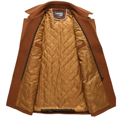 Stilwin - Langer Mantel Herren Klassischer Trenchcoat Mit Gürtel und Revers