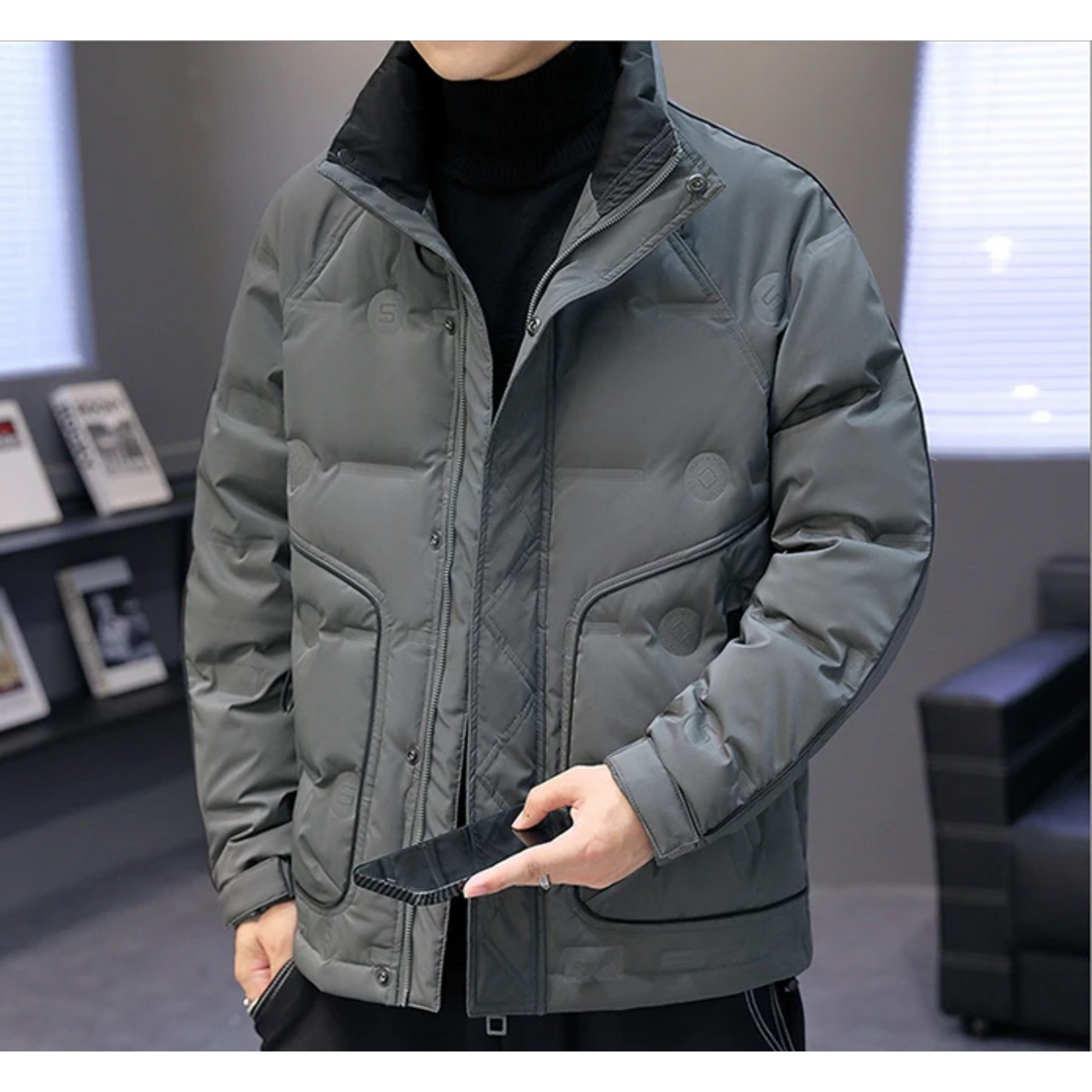 Wintexx - Daunenjacke Herren Warm Gefüttert Winddicht Mit Kapuze