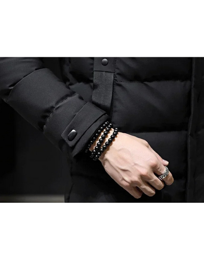 Feuernn - Langer Wintermantel Herren Warm Gefüttert Mit Kapuze Outdoorjacke