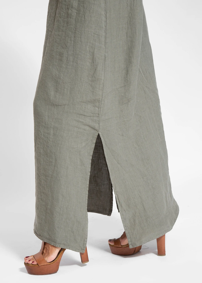 Langes ärmelloses Abendkleid aus Baumwolle-Leinen-Mix - Julia