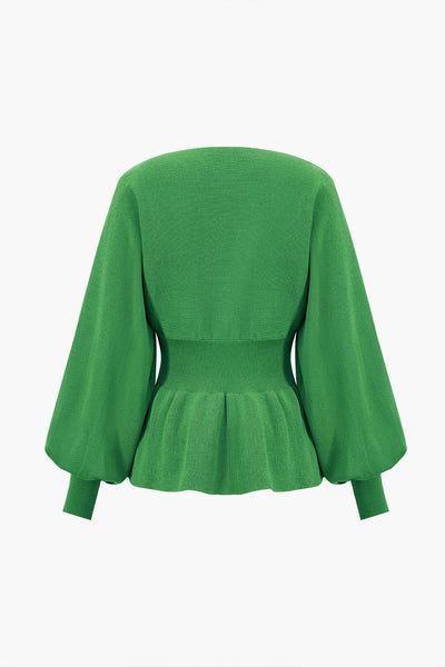 Amelie | Elegantes Strick-Set mit Peplum-Top & Bleistiftrock