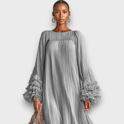 Elviana – Plissiertes Maxikleid aus Chiffon