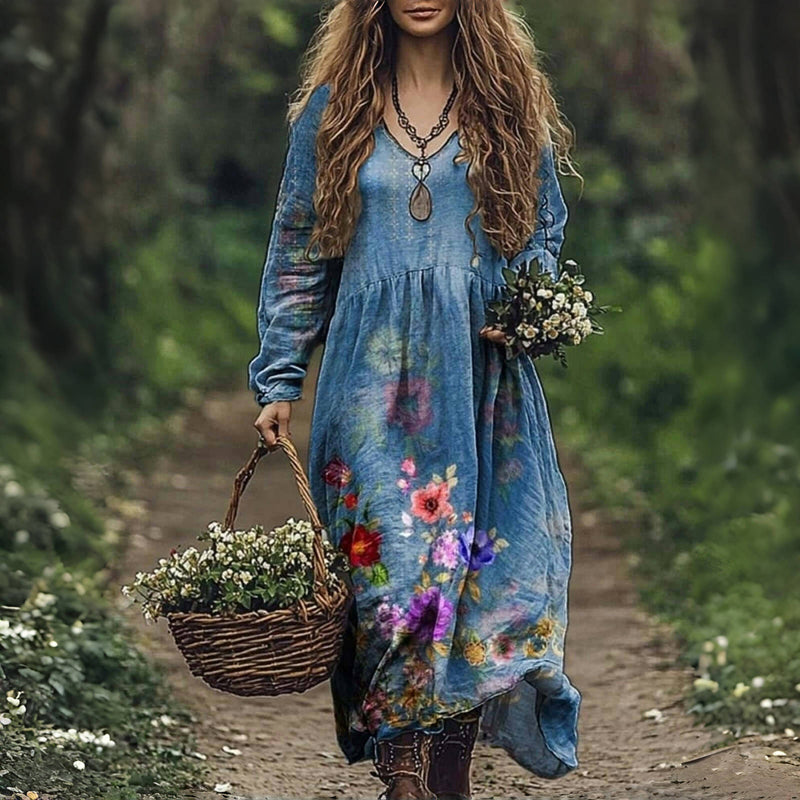 Fiona – Romantisches Vintage-Blumenkleid