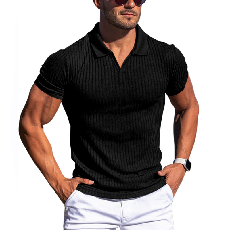 Johan Ribbed Polo mit Kurzarm