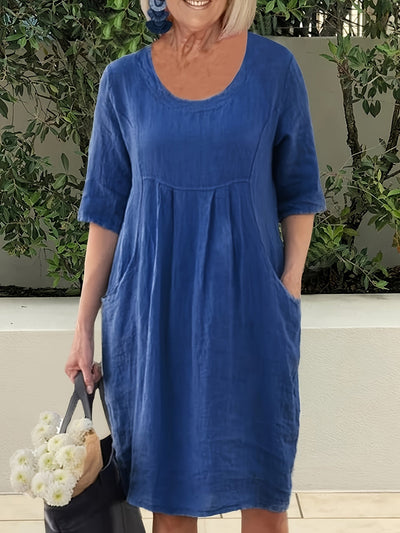 Elegantes Leinenkleid mit Empire-Taille –Sophia