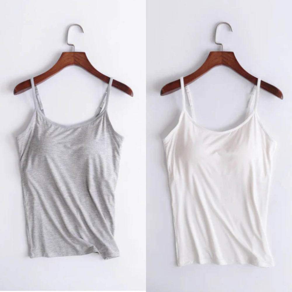 Kirstin | 🔥Letzte Tage des Angebots 🔥- Kauf 1 und erhalte 1 gratis🔥Lockeres Leinen-Top mit integriertem BH