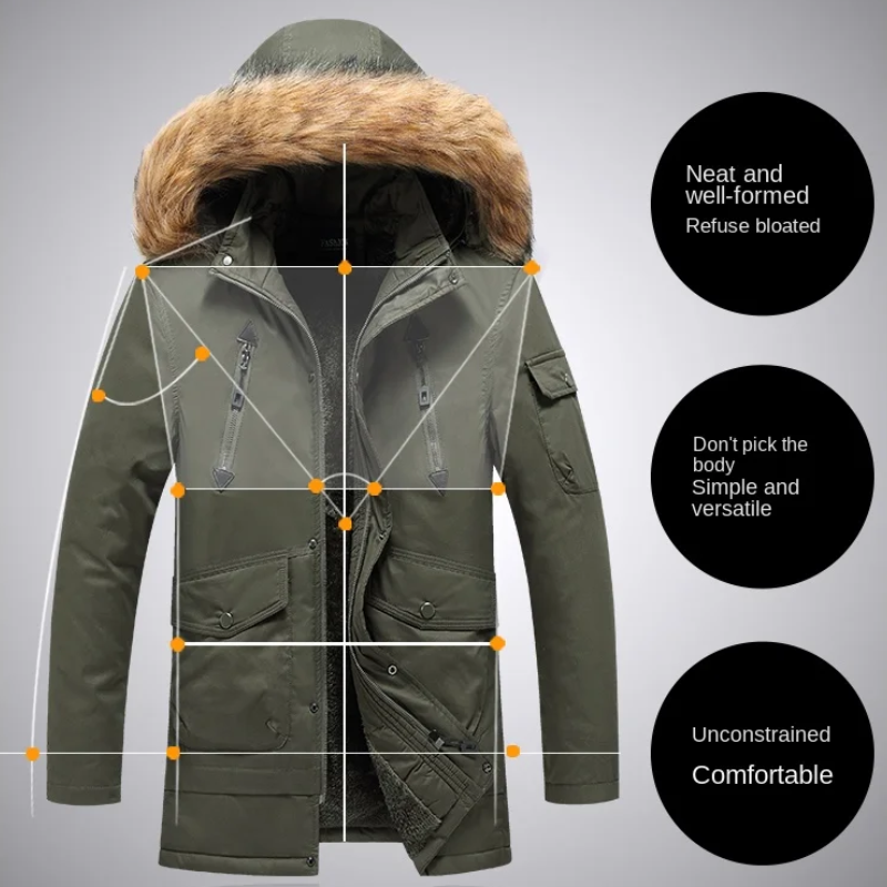 Starkal - Parka Winterjacke Herren – Fleece Gefüttert, Winddicht, Mit Kunstfellkapuze