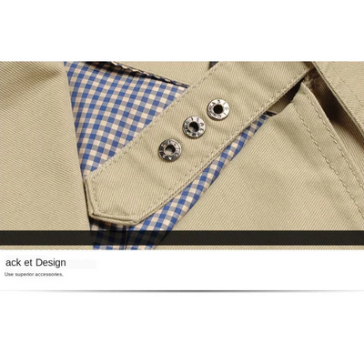 Arctjak - Langer Mantel Herren Klassischer Wollmantel Mit Revers und Taschen