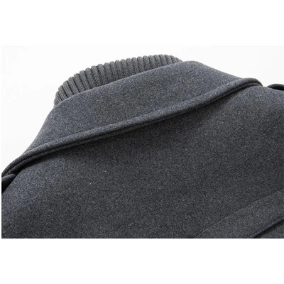 Stilarm - Langer Mantel Herren Stilvoller Wollmantel Mit Stehkragen und Reißverschluss