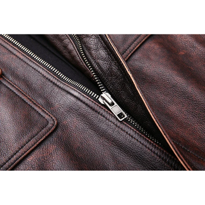 Zeltrov - Lederjacke Herren, Stilvolle Jacke aus Echtleder mit Stehkragen