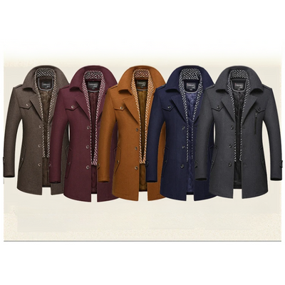 Stilwin - Langer Mantel Herren Klassischer Trenchcoat Mit Gürtel und Revers