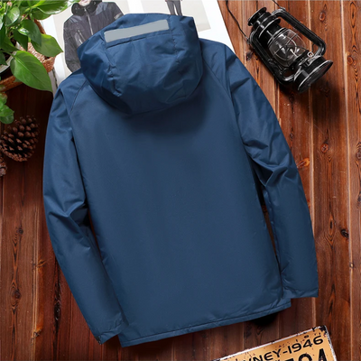 Glitzer - Wasserdichter Wintermantel Männer – Warm Gefüttert, Wetterfest, Mit Kapuze